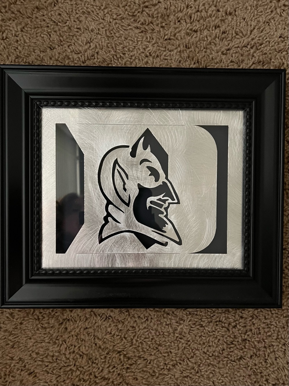 Framed Duke Blue Devil Metal Art Print